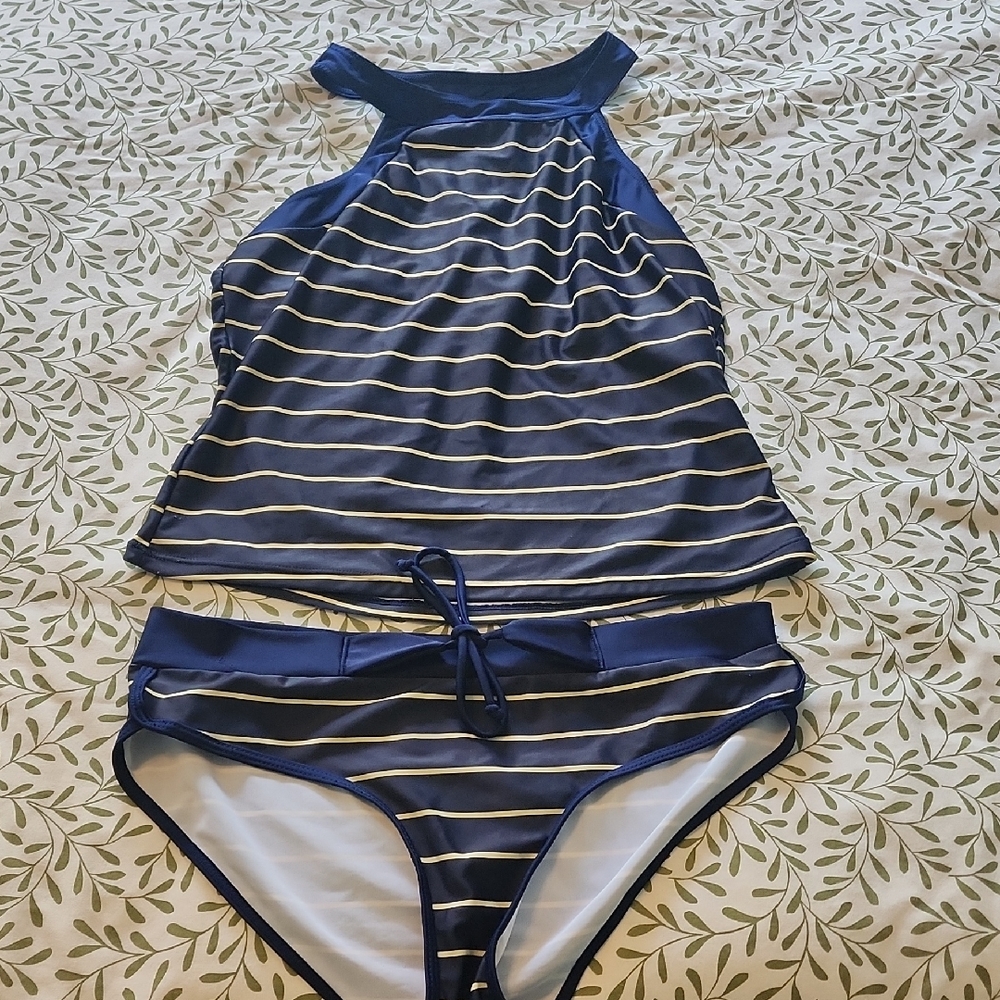 Tankini - Blue And Yellow Swimsuit -size M